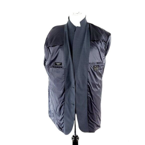 Jos A Bank Wool 2 Button 2 Piece Suit 44L Gray 36/29 Pleated Cuffed High Rise Su - Picture 11 of 12
